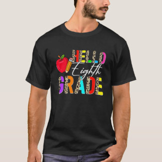 Camiseta Leopardo Olá 8ª Série Professor Aluno Volta às Aul