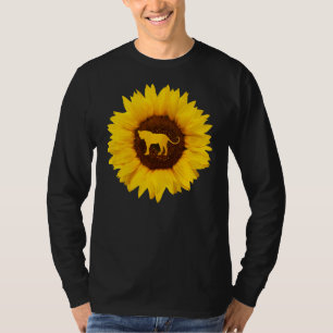 Camiseta Leopardo Para Homens Panther Animal Sunflower