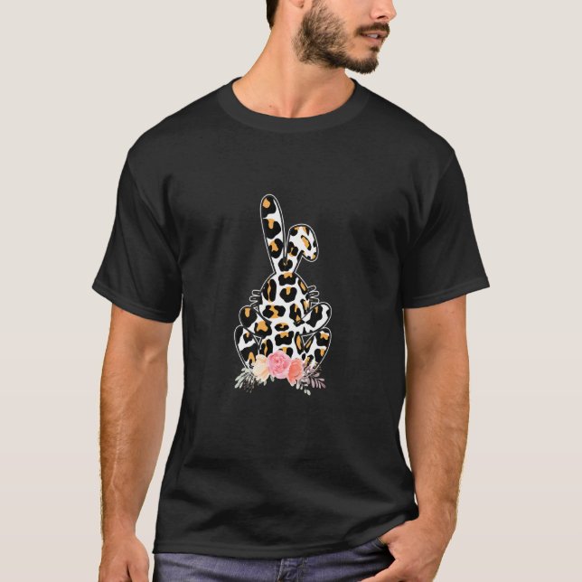 Camiseta Leopardo Páscoa coelho coelho trio Felz pascoa bon (Frente)