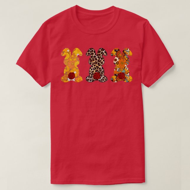 Camiseta Leopardo Páscoa Coelho Coelho Trio Páscoa Bonita (Frente do Design)