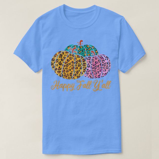 Camiseta Leopardo Pumpkin Feliz Queda Aall Autumn Pumpkin S (Frente do Design)