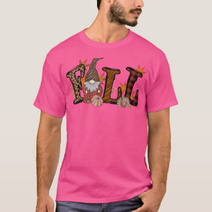 Camiseta Leopardo Pumpkin outono outono Gnome Mulheres Engr