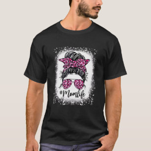 Camiseta Leopardo rosa Mãe Cabelo de Vida Bandana Óculos Mã