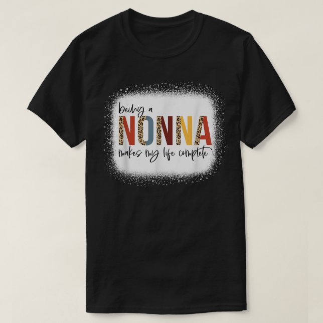 Camiseta Leopardo Ser Uma Nona Faz Minha Vida Completa Lua (Frente do Design)