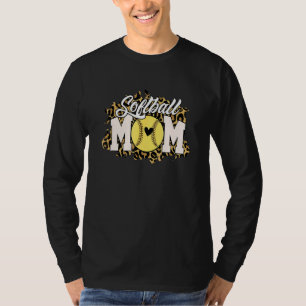 Camiseta Leopardo Softball Mãe Mamãe Softball Mãe Mães