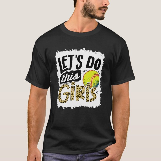 Camiseta Leopardo Softball Mãe Mulheres Meninas Softball (Frente)