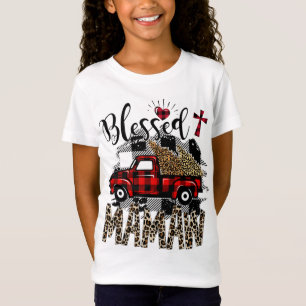 Camiseta Leopardo Vermelho abençoado Mamaw é o melhor prese