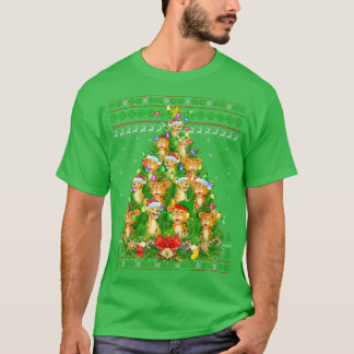 Camiseta Leopardo Xmas Papais noeis Leopard Ugly Chri