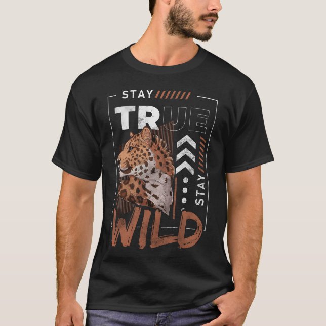 Camiseta Leopardos Animal Rápido Perigo retrô (Frente)
