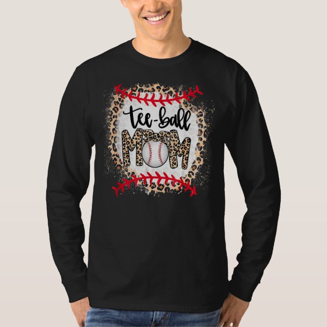 Camiseta Lepard Ball Mãe Dia de as mães Teeball Mãe (Frente)