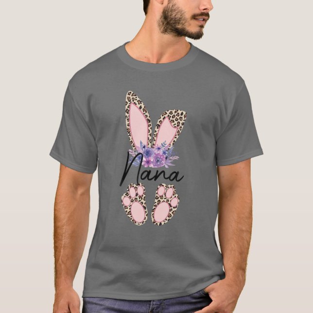 Camiseta Lepard Nana Bunny abençoado Dia do Felz pascoa de  (Frente)