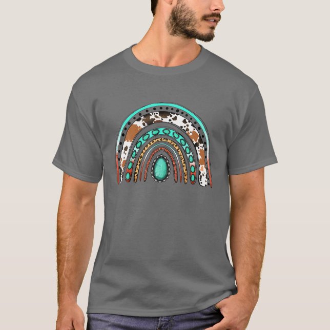 Camiseta Lepard Rainbow Turquoise Gemstone Oeste (Frente)