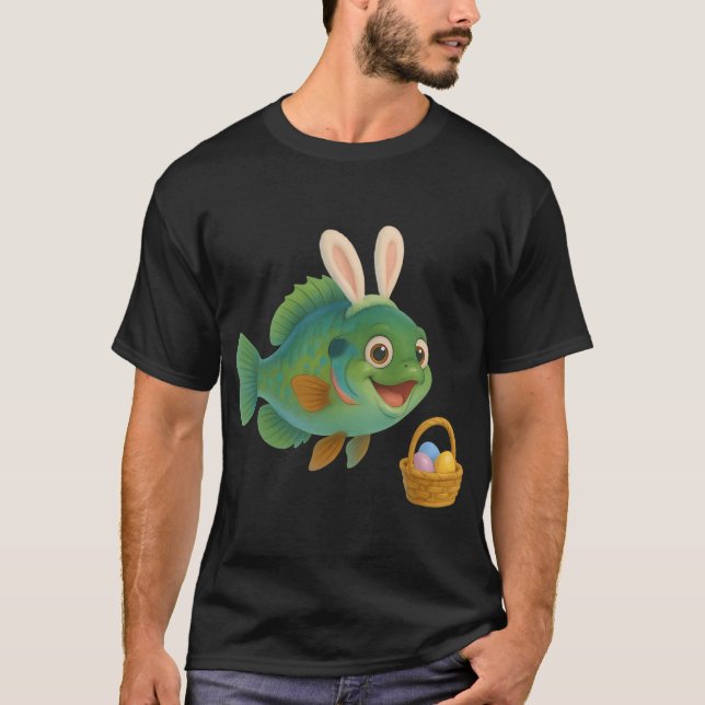 Camiseta Lepomis megalotis verde de Páscoa (Frente)