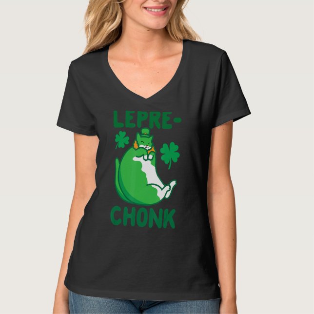 Camiseta Lepre Chonk Cat Leprechaun Shamroc (Frente)
