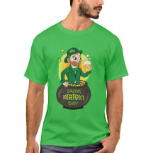 Leprecaína de desenho animado em pote de ouro segu