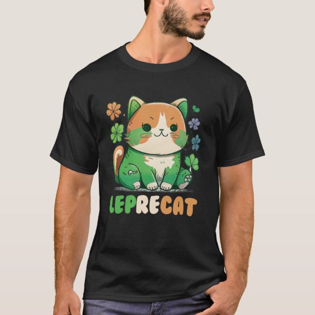 Camiseta Leprecat Cute Irish Cat St Patricks Catricks Day K (Frente)