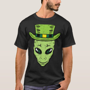 Camiseta Leprechaun Alienígena Cabeça Dia de São Patrício C