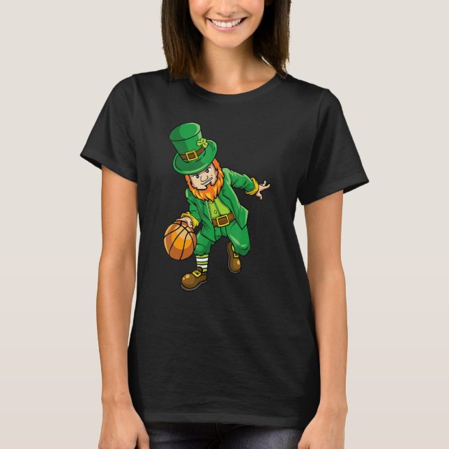 Camiseta Leprechaun Basketball St Patricks Day Lucky for Me (Frente)
