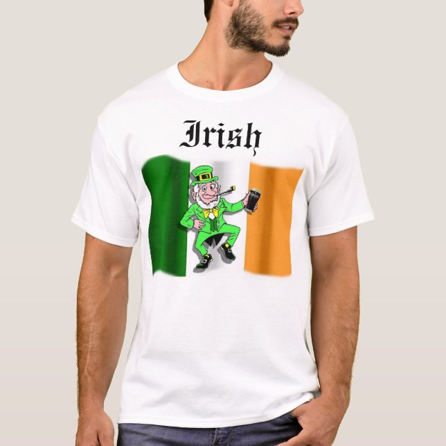 Camiseta Leprechaun bêbedo (Frente)