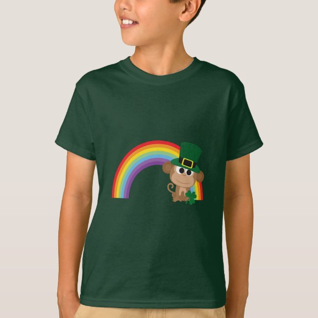 Camiseta Leprechaun bonito do macaco (Frente)