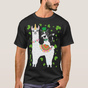 Camiseta Leprechaun Border Collie Riding Llama Unicorn Rua 