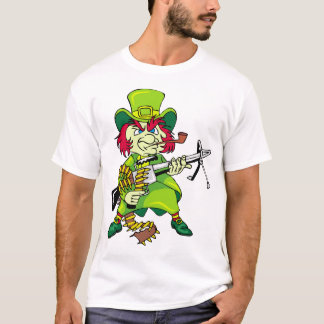 Camiseta Leprechaun com metralhadora