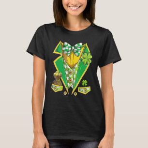 Camiseta Leprechaun Costume Tuxedo Com Shamrock Para Rua Pa