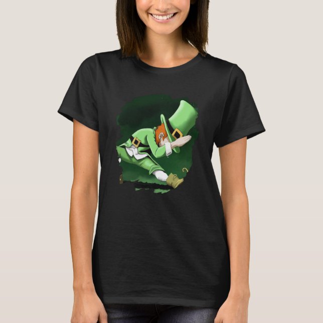 Camiseta Leprechaun Dabbing Dancing Dance St Patricks Day   (Frente)