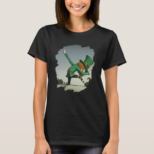Camiseta Leprechaun Dabbing Dancing Dance St Patricks Day   (Frente)