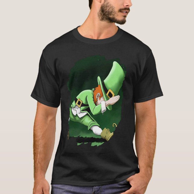 Camiseta Leprechaun Dabbing Dancing Dance St Patricks Day   (Frente)