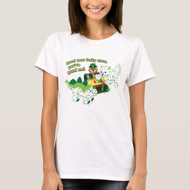 Camiseta Leprechaun de Webkinz
Gato do trevo
Dino (Frente)