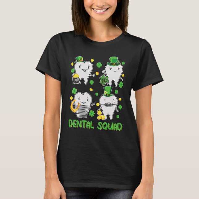 Camiseta Leprechaun Dental Squad, Dentist St Patricks Day C (Frente)