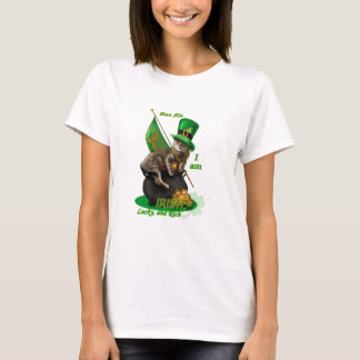 Camiseta Leprechaun do gato do dia de St Patrick superior