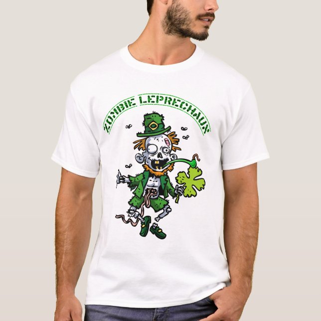 Camiseta Leprechaun do zombi (Frente)