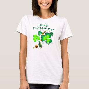 Camiseta Leprechaun e Shamrock