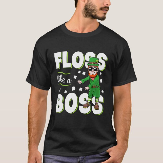 Camiseta Leprechaun Floss Like A Boss St Patricks Day Boys  (Frente)