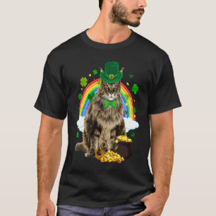 Camiseta Leprechaun Gato Persa Trevo C Dia de São Patrício 