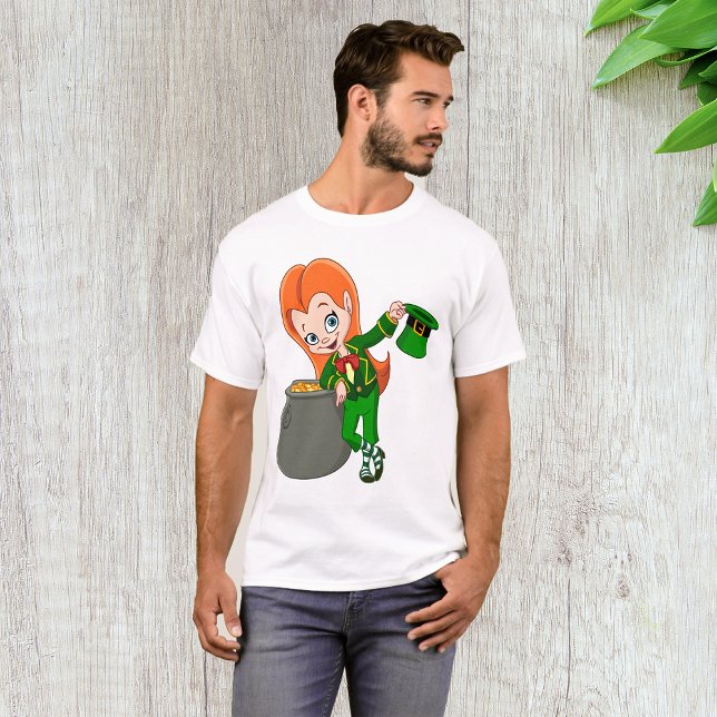 Camiseta Leprechaun Girl Mens T-Shirt (Criador carregado)