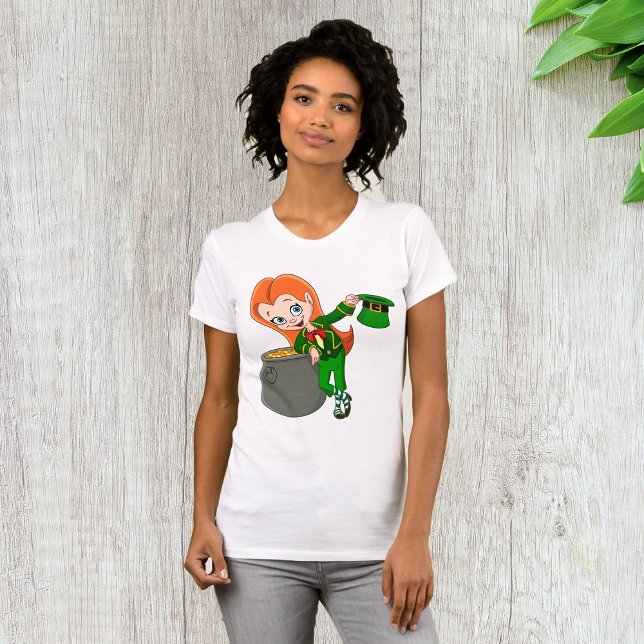 Camiseta Leprechaun Girl Womens T-Shirt (Criador carregado)