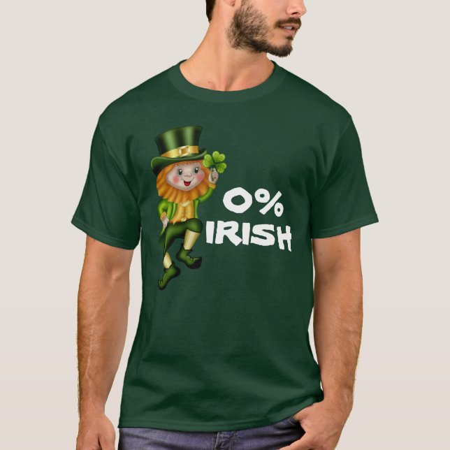 Camiseta Leprechaun gold 0% Irish engraçado St Patty's (Frente)