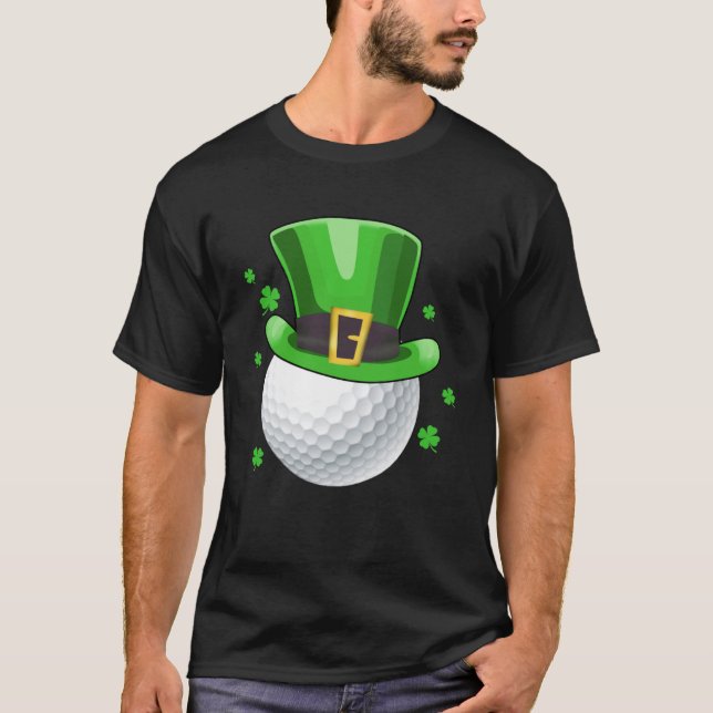 Camiseta Leprechaun Golf Ball Golfer Dia de São Patrício Me (Frente)