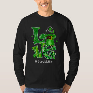 Camiseta Leprechaun Hat Love Scrub Nurse Dia de São Patríci