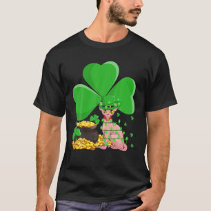 Camiseta Leprechaun Hat Shamrock Leaf Sphynx Cat Rua. Patrí