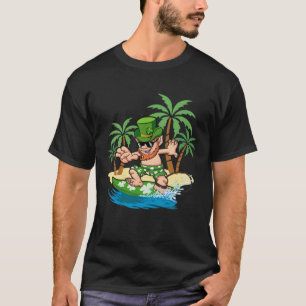 Camiseta Leprechaun Hawaii - Dia de São Patrício de Surfe d