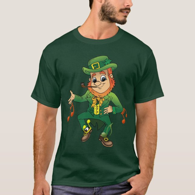 Camiseta Leprechaun irlandês feliz de dança (Frente)