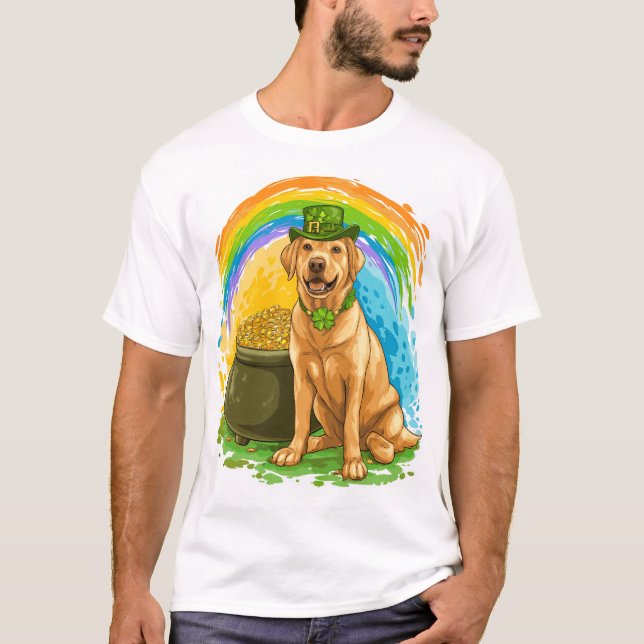 Camiseta Leprechaun Lab � St. Patrick�s Day Dog (Frente)