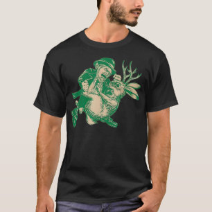 Camiseta LEPRECHAUN LIDANDO JACKALOPE Engraçado mitológico 