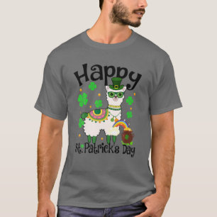 Camiseta Leprechaun Llama Happy Dia de São Patrício Lama