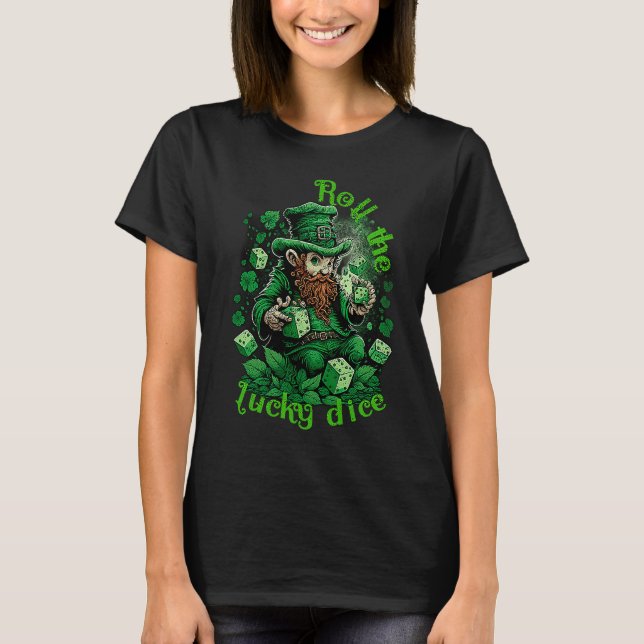 Camiseta Leprechaun lucky dice casino St Patricks day (Frente)