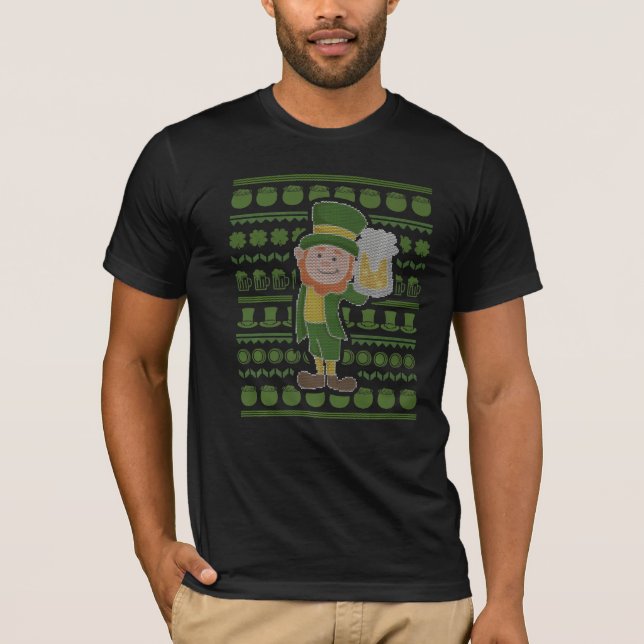 Camiseta Leprechaun Para A Bebida Do Dia De St Paddys Eu Su (Frente)